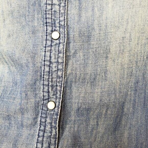 Arizona Jean Co. Sleeveless Denim Shirt Vest Women inclusive snap buttons Sz Sm - Picture 9 of 12